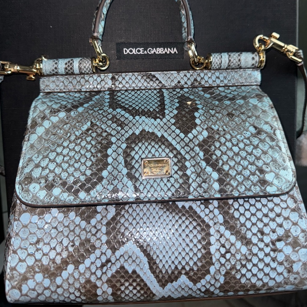 Dolce & Gabbana Python Print Bag - Gray
